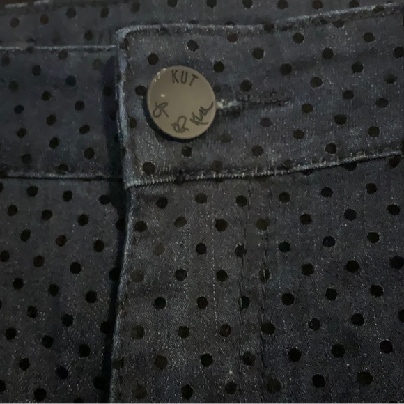 Kut from the Kloth Dianna Skinny Indigo Velvet Polka Dot Jeans Size 8; NWT’s. - Picture 4 of 16